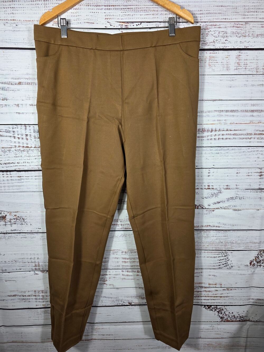 Susan Grave Pull on Khaki Dress Pants Women's Plus size 1X NEW